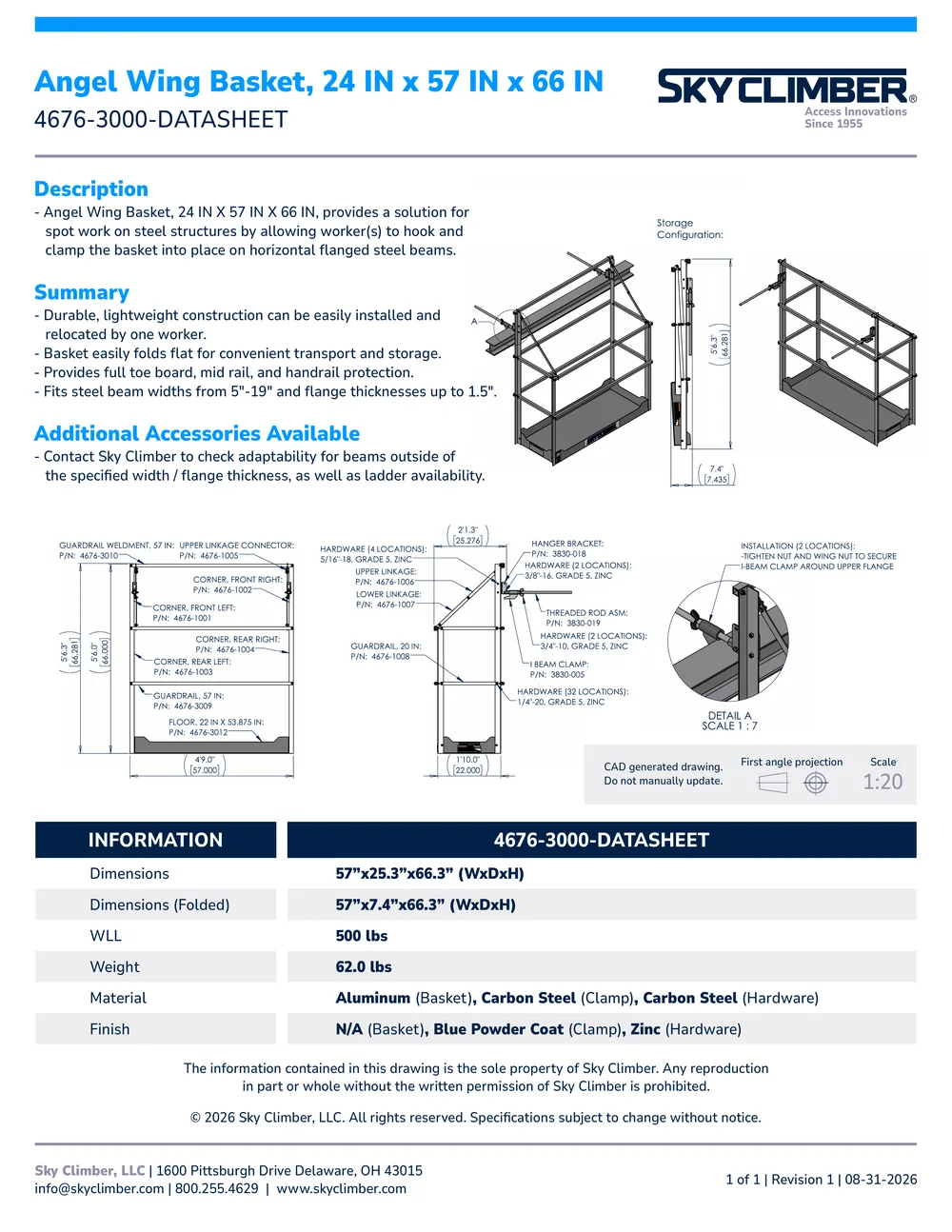 Angel Wing Basket 24x57x66 4676-3000 datasheet, page 1