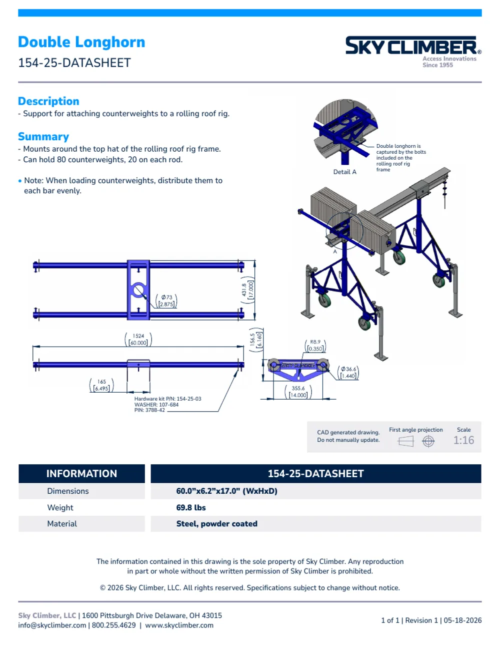 Double Longhorn 154-25 datasheet, page 1