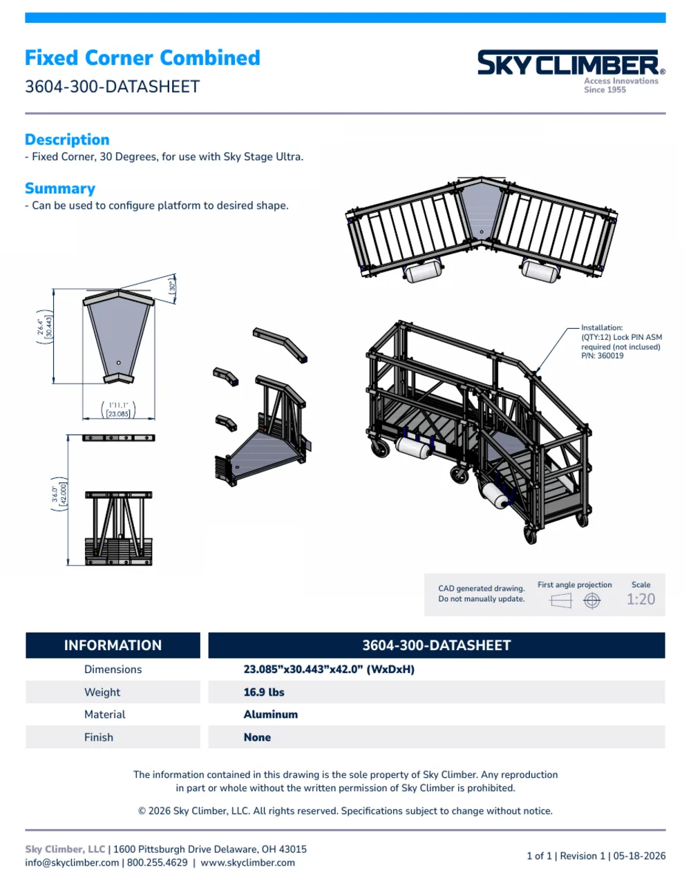 Fixed Corner Combined 3604 datasheet, page 1