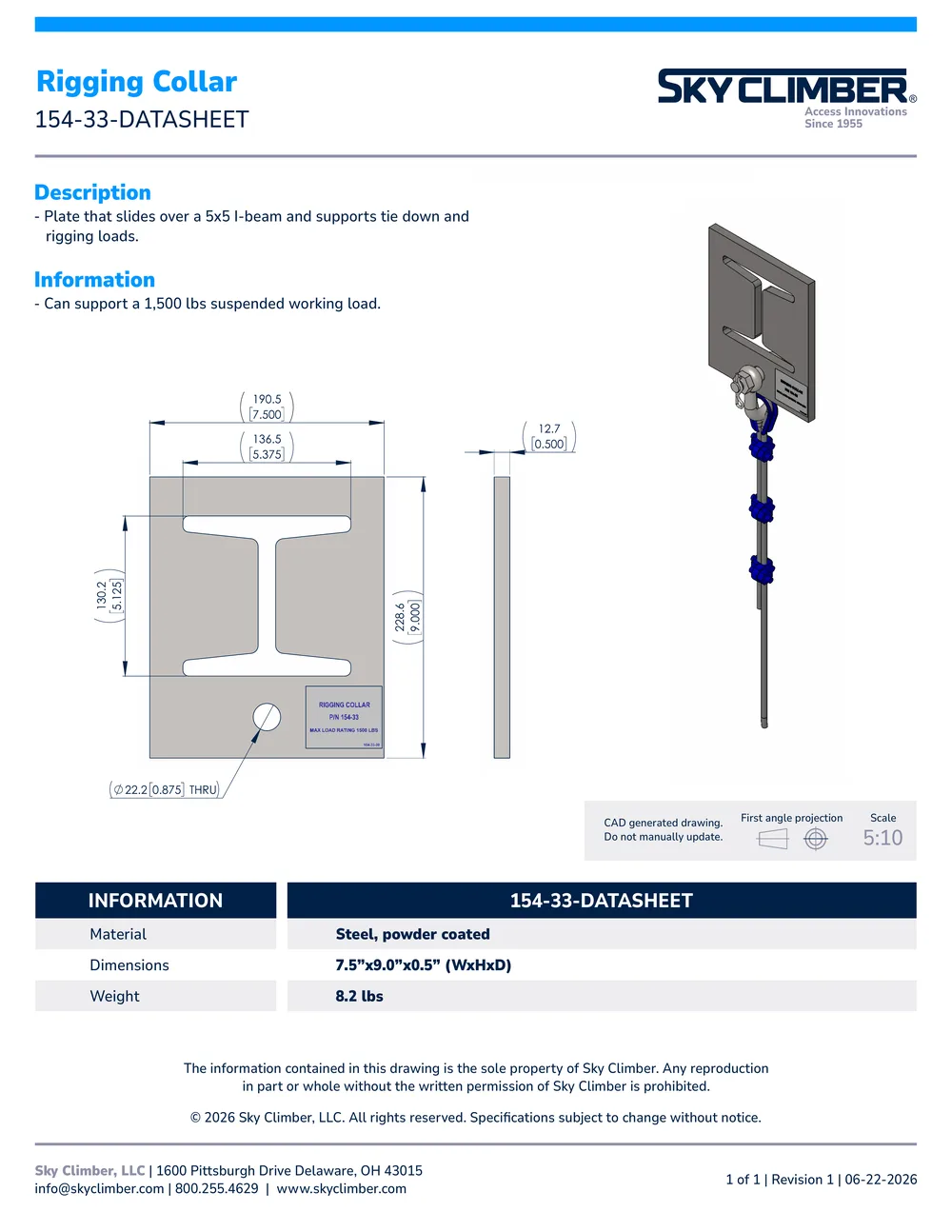 Rigging Collar 154-33 datasheet, page 1