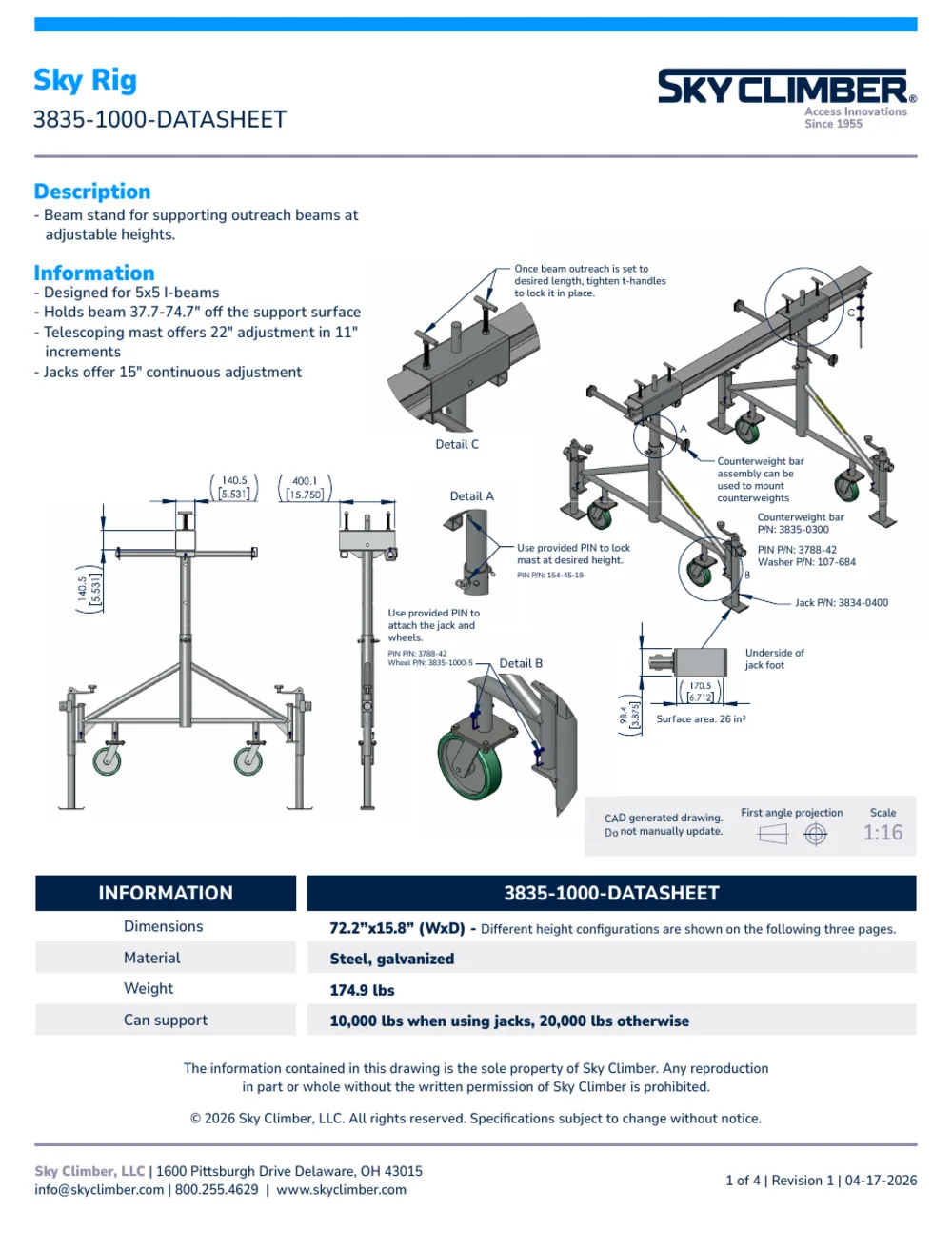 Sky Rig 3835-1000 datasheet, page 1